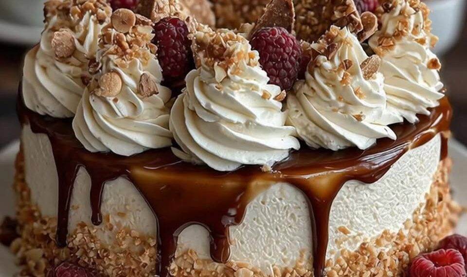 Raspberry Almond Chantilly Cake With Vanilla Bean Cream & Honey Drizzle