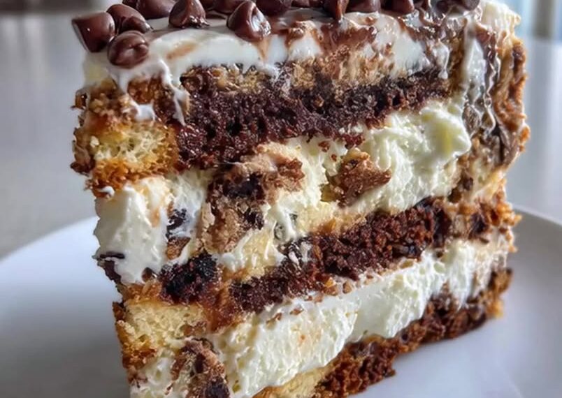 Decadent Chocolate Chip Cookie Dough Ice Cream Cake Bliss