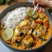 Tropical Coconut Lime Fish Curry with Jasmine Rice
