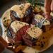Seared Filet Mignon with Shallot Peppercorn Cream Sauce