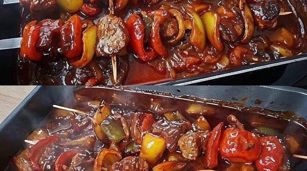 Fantastic shashlik with homemade shashlik sauce