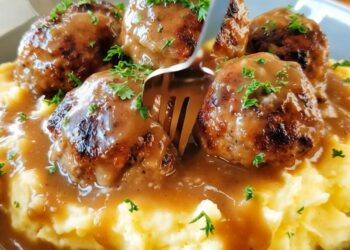 Salisbury Steak Meatballs with Rich Onion Gravy