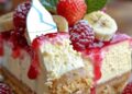 Irresistible Lemon Cheesecake Cream with Strawberry-Banana Bliss