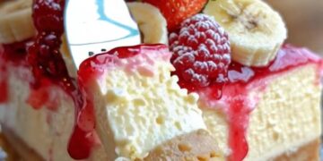 Irresistible Lemon Cheesecake Cream with Strawberry-Banana Bliss