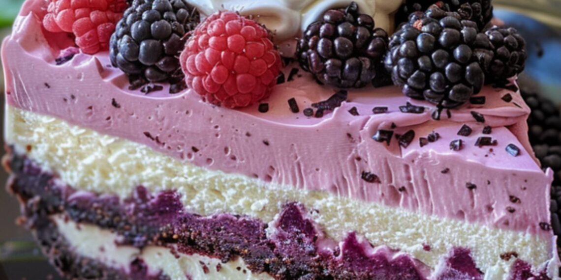 White Chocolate Blackberry Mousse Cheesecake – Creamy, Fruity & Elegant Dessert