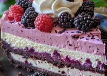 White Chocolate Blackberry Mousse Cheesecake – Creamy, Fruity & Elegant Dessert