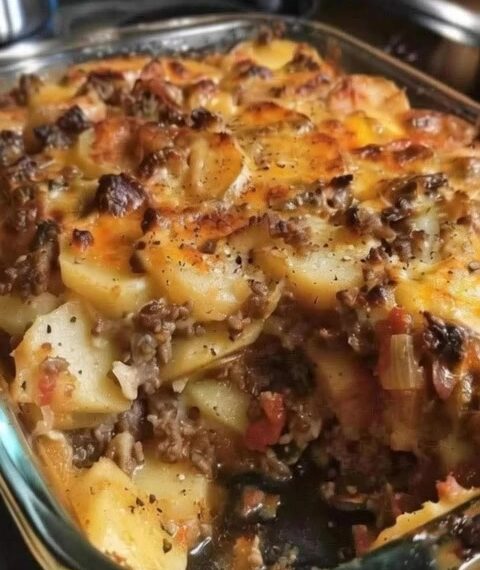 Cheesy Hamburger Potato Casserole