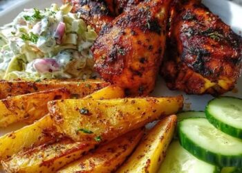 Spiced Chicken & Crispy Potato Wedges Plate