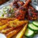 Spiced Chicken & Crispy Potato Wedges Plate