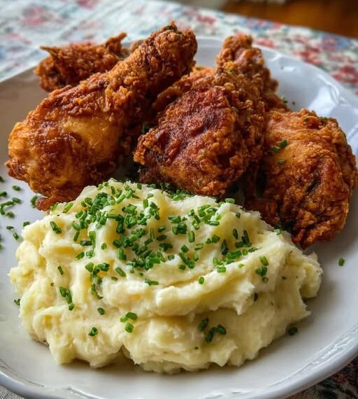 Crispy Fried Chicken & Creamy Mashed Potatoes
