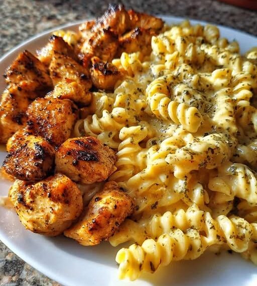 Creamy Garlic Chicken & Cheesy Rotini