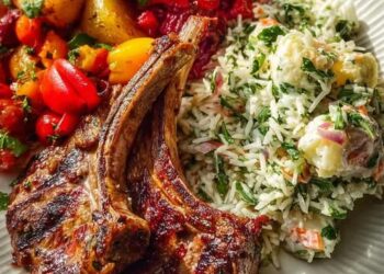 Spiced Lamb Chops & Herbed Rice Plate