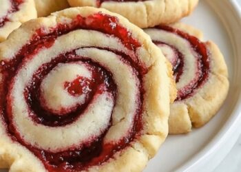 Buttery Raspberry Swirl Shortbread Cookies (Slice & Bake!)