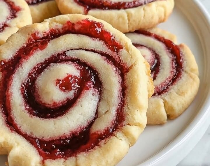 Buttery Raspberry Swirl Shortbread Cookies (Slice & Bake!)