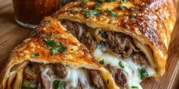 Mozzarella Cheesesteak Stromboli