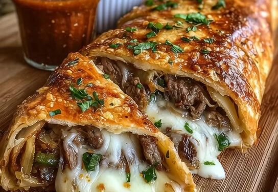 Mozzarella Cheesesteak Stromboli