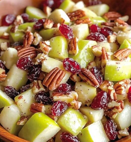 Apple Salad with Honeycrisp Apples, Celery, Grapes, Pecans, and Dried Cranberries