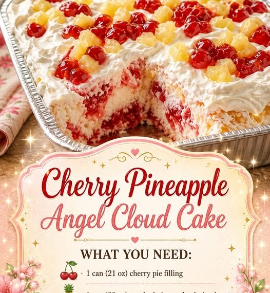 Cherry Pineapple Angel Cloud Cake