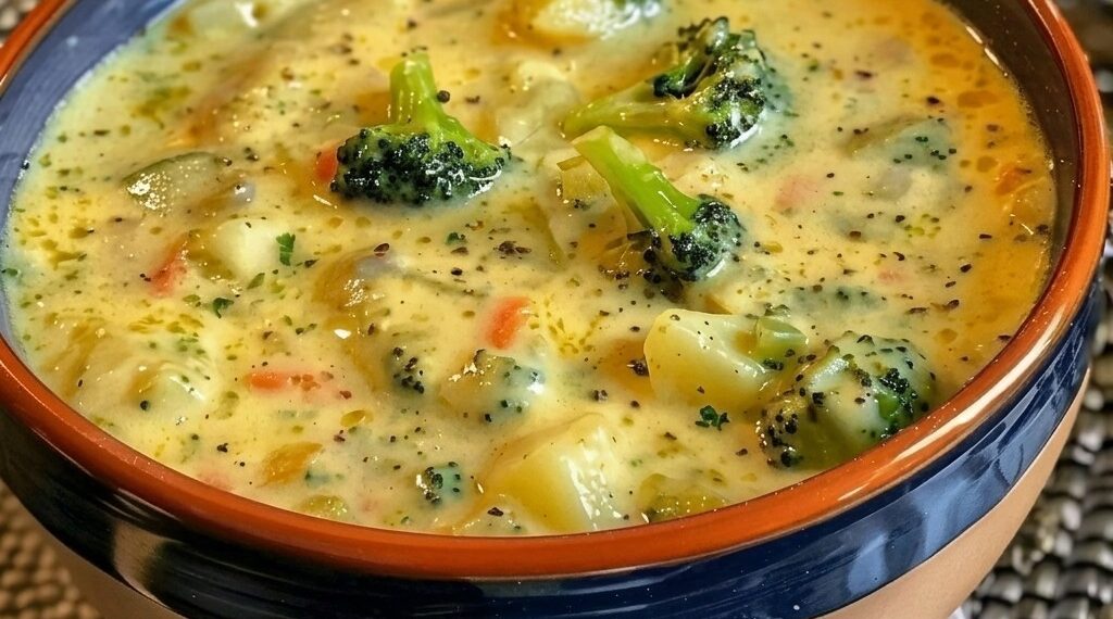 Crock Pot Potato Broccoli Cheddar Soup