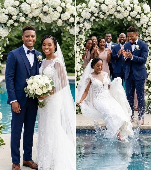 My Groom Pushed Me Into the Pool at Our Reception and Called It “Just a Joke”—So I Gave Him a Surprise He’ll Never Forget