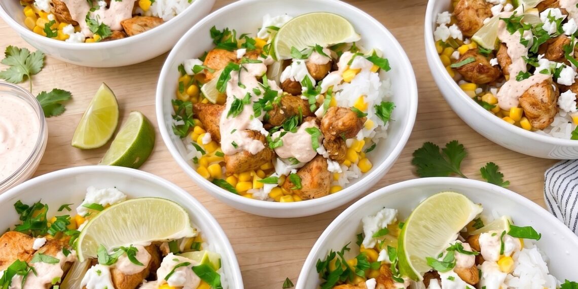 Street Corn Chicken Rice Bowl