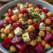 Chickpea, Beet, and Feta Salad with Lemon-Garlic Vinaigrette