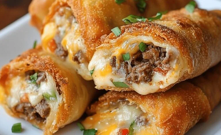 Egg rolls with philly cheesesteaks flavour