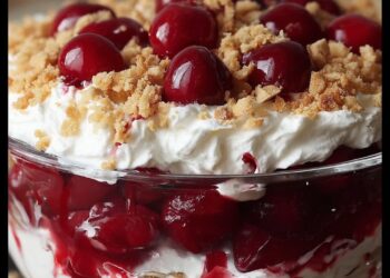 Delectable Cherry Cheesecake Fluff | No Bake Christmas Desserts