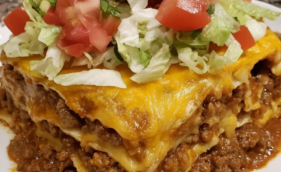 Taco Lasagna Casserole Stack