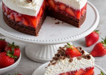 Strawberry Chocolate Cream Cake 🍓🍫