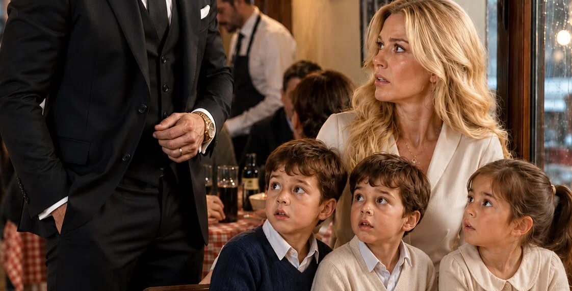 A Billionaire Walked Into a Forgotten Bistro and Saw His Ex-Wife Struggling With Three Kids… Then One Little Boy Turned Around With His Exact Green Eyes. What the Billionaire Discovered Next Exposed a Family Secret, a Shocking Betrayal, and Five Stolen Years…