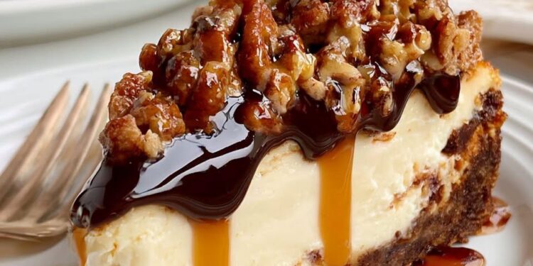 Bakery-Style Turtle Cheesecake
