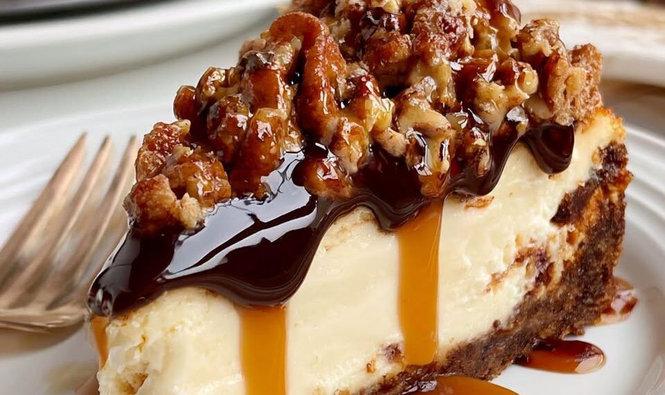 Bakery-Style Turtle Cheesecake