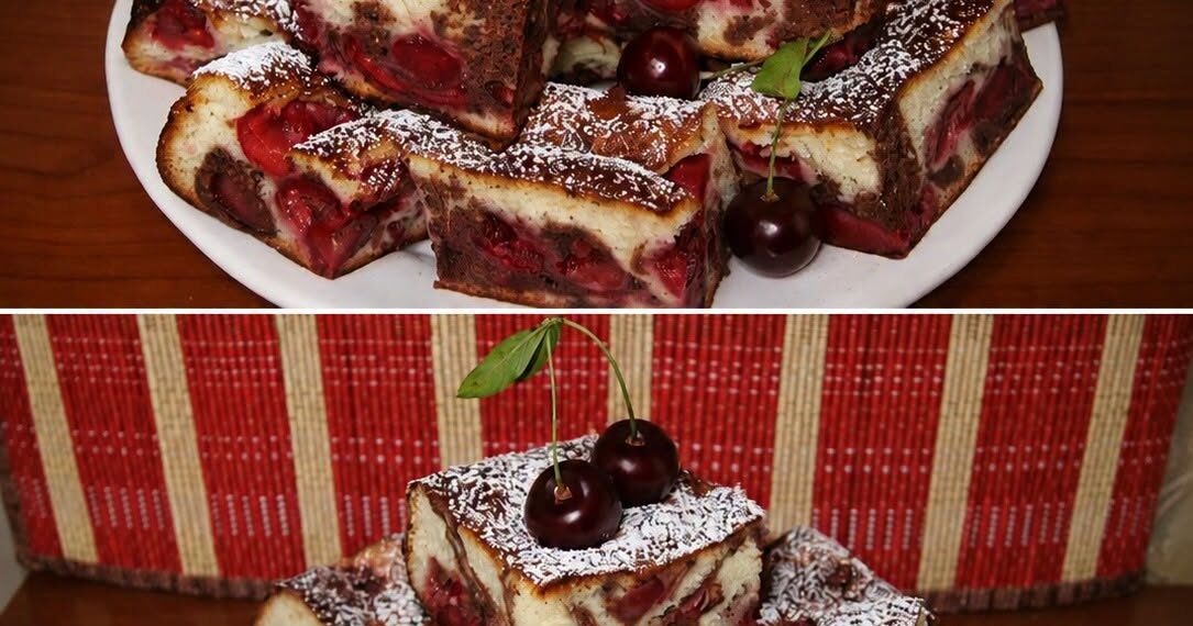 Dessert: sour cherry cake