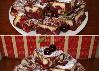 Dessert: sour cherry cake
