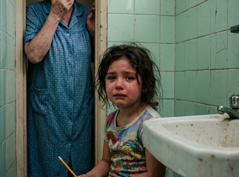 My 12-year-old granddaughter was studying in the freezing bathroom at 2 AM, shivering in a winter coat. “I can’t turn the lights on in the bedroom. If she wakes up, Dad said you’ll throw us out,” she sobbed.
