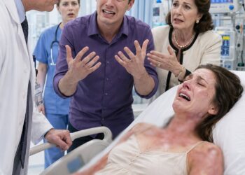 My mother-in-law poured boiling oil over me because dinner was late, and the pain swallowed everything before I c0llapsed. At the hospital, my husband squeezed the doctor’s shoulder and said, “She’s always been clumsy. She spilled a bowl of soup on herself.” I lay motionless behind the curtain, listening. Then the doctor stepped closer and whispered, “That’s strange—because these burns don’t look accidental, and the police are already downstairs.”
