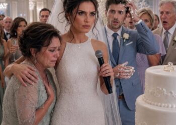 At our luxury wedding, my wealthy groom tossed a $100 bill on the floor for my mother to pick up. “Consider it a tip. You don’t need to scrub floors anymore,” he smirked. His family laughed, calling our marriage a “charity project.” They thought I was a poor, desperate brideI. I didn’t cry. I stood up, smoothing my silk gown. I looked at the undercover FBI agents waiting by the exit, took the microphone, and smiled.