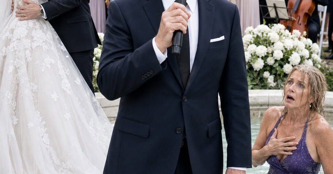 At Our Son’s Wedding, His Bride Pushed My Wife Into the Pond in Front of 200 Guests and Shouted, “Get Your Hands Off Me, You Poor Nobody!” My Son Just Stood Beside Her Smiling. I Calmly Took the Microphone and Mentioned the $2.5 Million Apartment… Then the Entire Reception Hall Fell Silent.