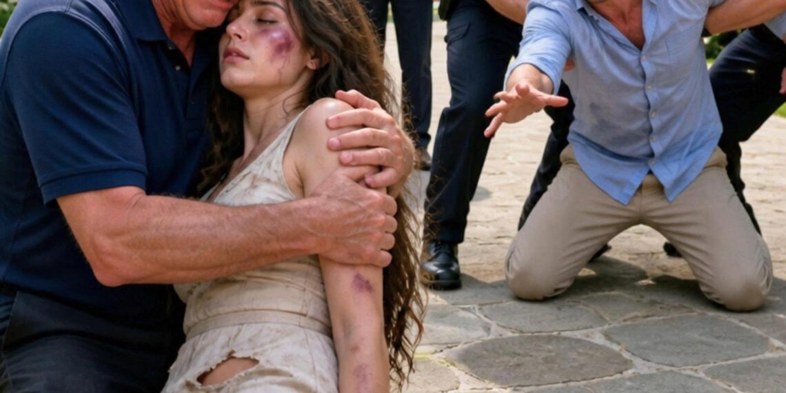 My daughter gasped, “Dad, help,” right before the call went completely dead. I tore down the highway at 100 mph, heading straight for her in-laws’ mansion. When I arrived, my son-in-law was blocking the porch, gripping a baseball bat with a smirk on his face. “This is a private family matter,” he said coldly. “Your daughter had to be disciplined.”