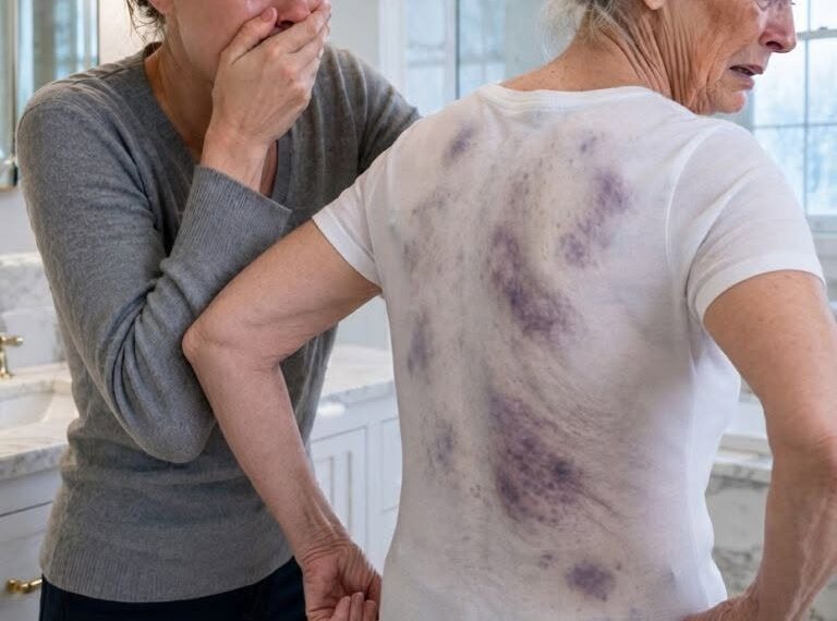 I returned home to visit my elderly mother, but when I offered to help her bathe, she suddenly pulled away in fear. “Please,” she whispered, holding her coat tightly around herself. “Don’t take it off.”