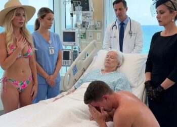 I called my husband thirty times to tell him his mother was dying — but while I sat alone in the ER, he was relaxing on a tropical island with his mistress.I held her hand until her final breath, arranged the entire funeral by myself, left my wedding ring beside the divorce papers, and disappeared without a word.