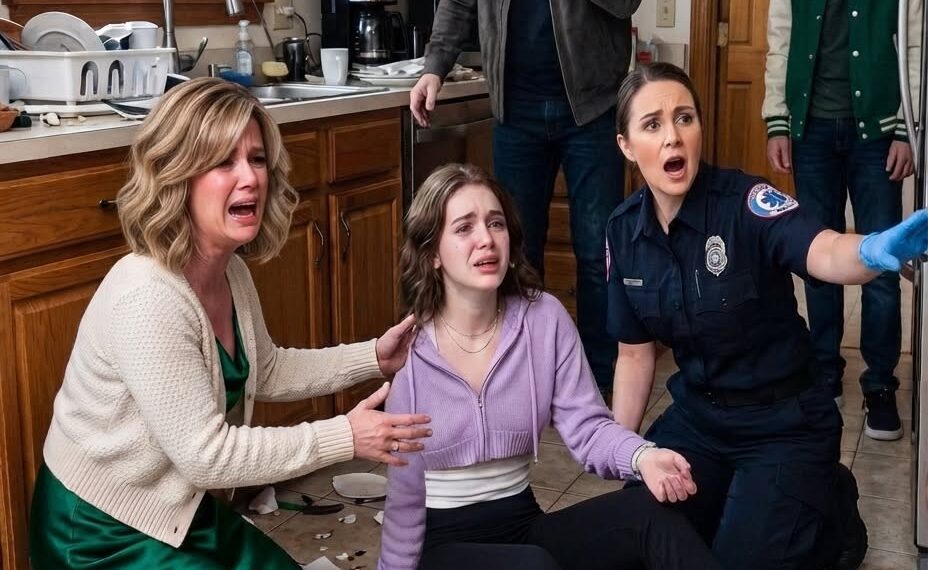 “Stop pretending,” my mom snapped while I was gasping for air at the kitchen sink. My uncle said I was only trying to avoid washing dishes. But when the paramedic checked my pulse, his face changed instantly—and his shout for a stretcher turned the whole room into chaos.