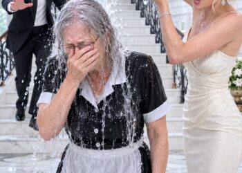 I disguised myself as a housekeeper to test my son’s fiancée before their wedding. The moment she saw my worn uniform, she sneered, “You look disgusting. Someone needs to wash the filth off you.” Then she threw a bucket of dirty water over my head and laughed. I calmly wiped my face, pressed the hidden recorder in my pocket, and called my son downstairs…