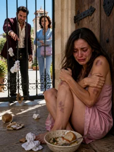 My husband beat me and locked me in a dark storage room to keep me from attending my mom’s funeral while his mother silently watched. I didn’t fight back—I quietly collected a folder of property deeds, and by nightfall, one missing signature had turned their victory into a nightmare.
