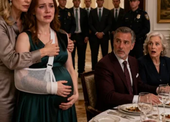 I arrived at my daughter’s house for Sunday dinner and found her serving the table with one arm trapped in a sling. Her mother-in-law chuckled, “My son finally taught her what a real wife is supposed to be.” Then her husband leaned back in his chair and said, “She knows the rules now.” I quietly sat beside my daughter, stayed perfectly calm, and made one phone call.