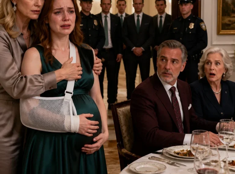 I arrived at my daughter’s house for Sunday dinner and found her serving the table with one arm trapped in a sling. Her mother-in-law chuckled, “My son finally taught her what a real wife is supposed to be.” Then her husband leaned back in his chair and said, “She knows the rules now.” I quietly sat beside my daughter, stayed perfectly calm, and made one phone call.