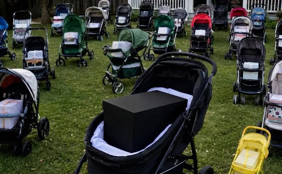 After Losing My Newborn Son, I Gave Everything I’d Bought Him to a Mother Begging with Her Baby – The Next Morning, My Lawn Was Covered with Dozens of Baby Strollers, Each Holding a Sealed Box