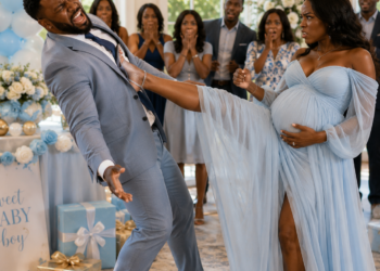 I was eight months pregnant with our miracle baby when my husband brought his 22-year-old mistress to our baby shower. When I demanded they leave, he punched me square in the stomach, sending me crashing into the gift table. “She’s carrying the real heir, you barren trash,” he sneered, as his wealthy parents actually clapped.