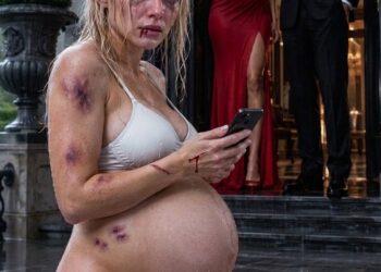My husband violently striking my face 6 times for demanding his mistress take off my dead grandmother’s earrings. He threw me out into a storm, expecting me to beg. As I fell, I shielded my 6-week pregnant belly.